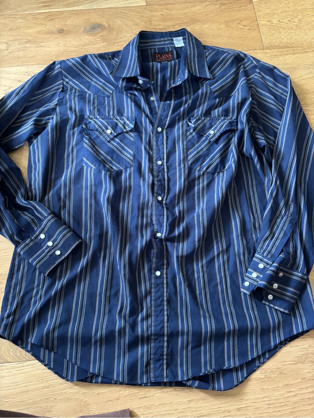 Vintage plains western wear button down shirt mens large
